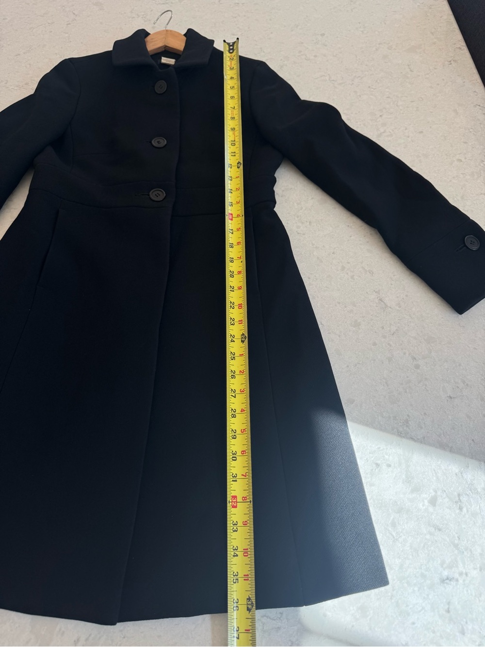 J. Crew Black Single-Breasted Wool & silk lining Pea Coat size 8 - Picture 11 of 11